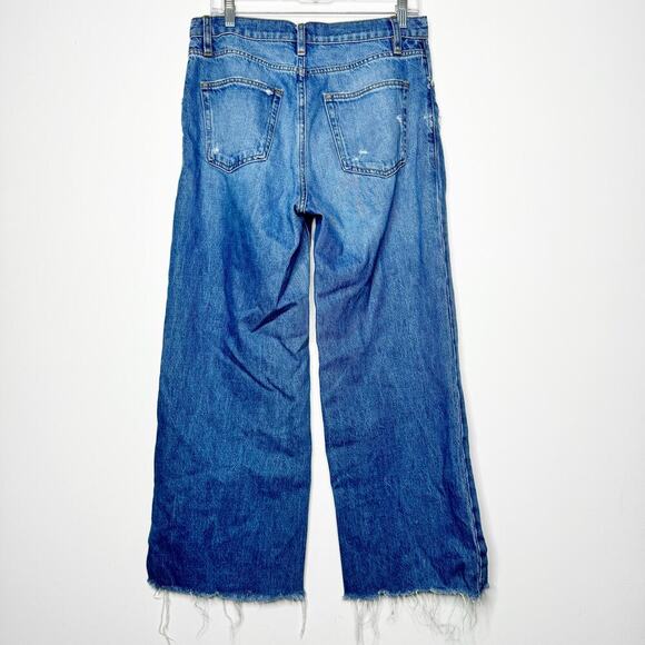 Frame The Relaxed Straight Jean in Mariner Wash Mid Rise Crop Size 28 - Picture 9 of 12